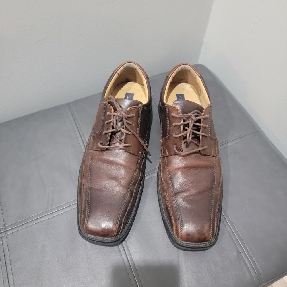 GH Bass & Co Lace Up Oxfords Shoes Size 11.5M Brown Leather Academia Preppy